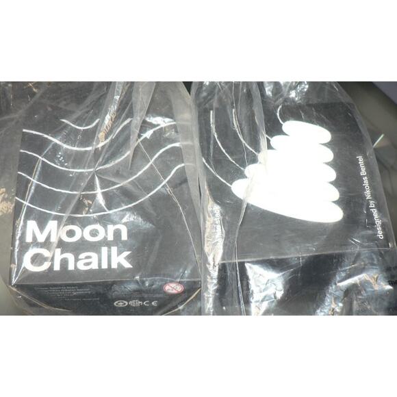 Set of 2 White Moon Chalk by Areaware Satellite Stack Rake Art Supplies - Picture 4 of 5